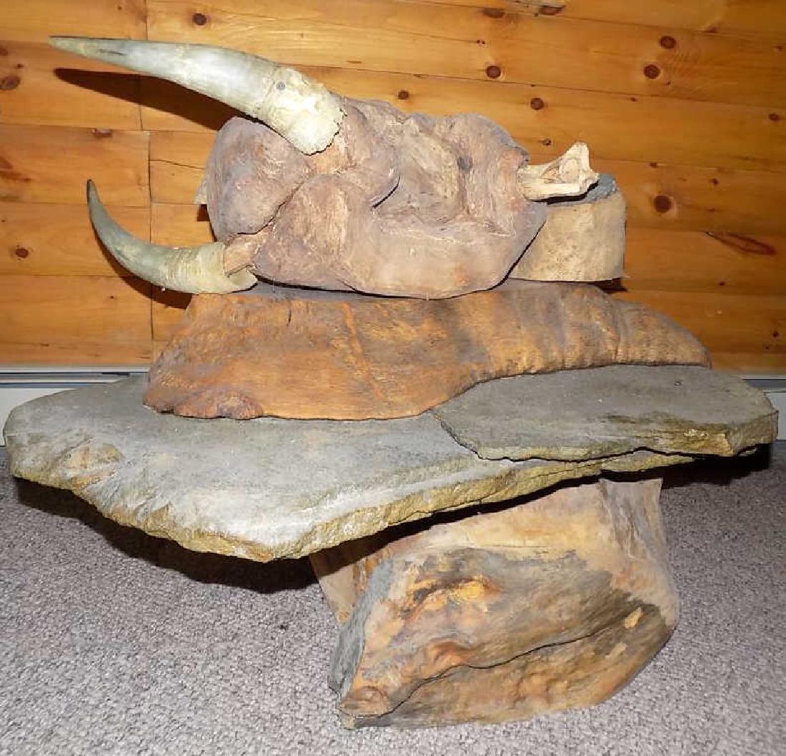 MOROZ - NATURALISTIC WOOD & STONE CHAIR SCULPTURE (1 of 1)