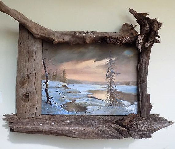 V. TENMAN - LUMINIST WINTER PINE TREES PAINTING (1 of 3)