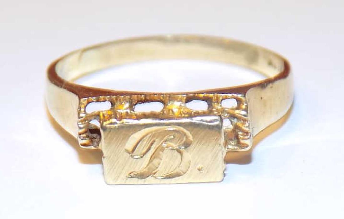 14k YELLOW GOLD FANCY B INITIAL RING (1 of 2)