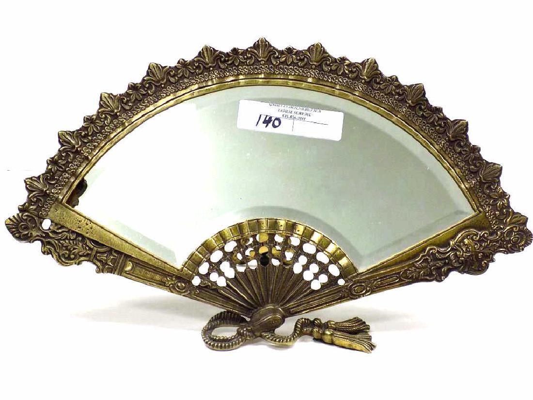 VICTORIAN STYLE FAN FORM BRONZE MIRROR (1 of 3)