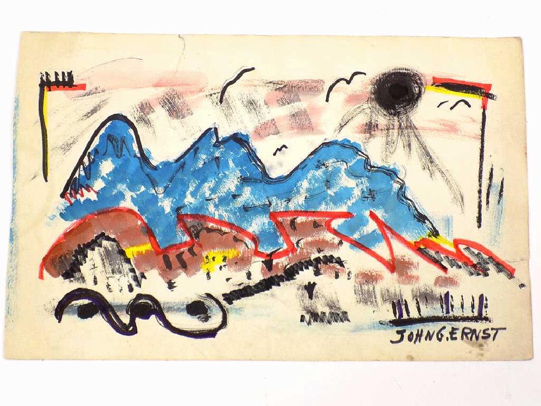 JOHN ERNST - WOODSTOCK N.Y. ABSTRACT WATERCOLOR (1 of 3)