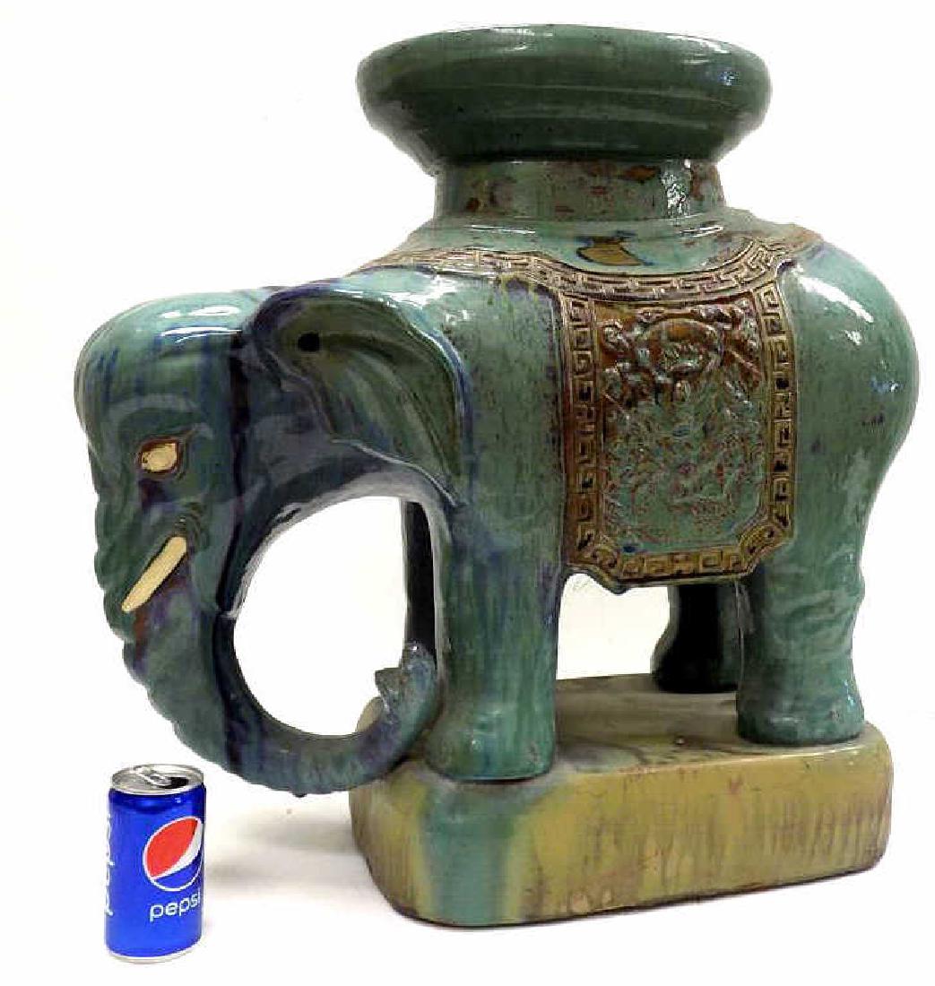 ANTIQUE CHINESE GLAZED ELEPHANT GARDEN SEAT (1 of 4)