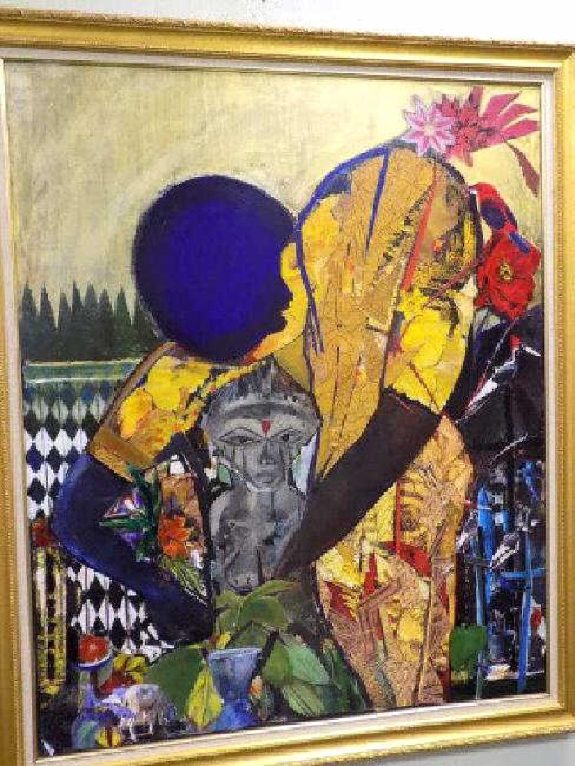 HUGE ABSTRACT MIXED MEDIA PAINTING SIGNED (1 of 5)