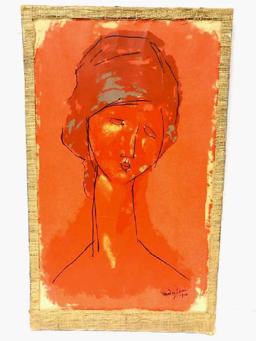 MODIGLIANI - HEAD OF A WOMAN 1910 SCREEN PRINT (1 of 3)