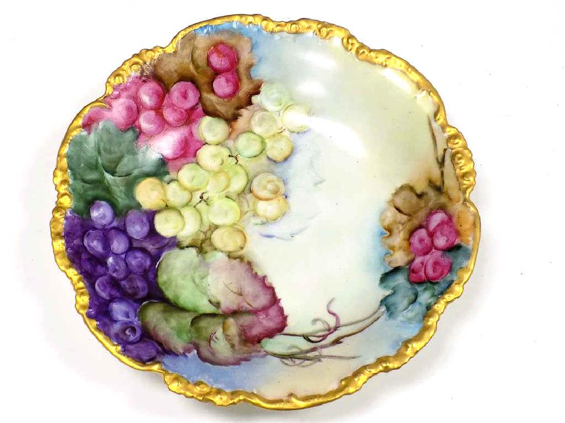 LIMOGES FRANCE GILDED & PAINTED FRUIT BOWL (1 of 3)