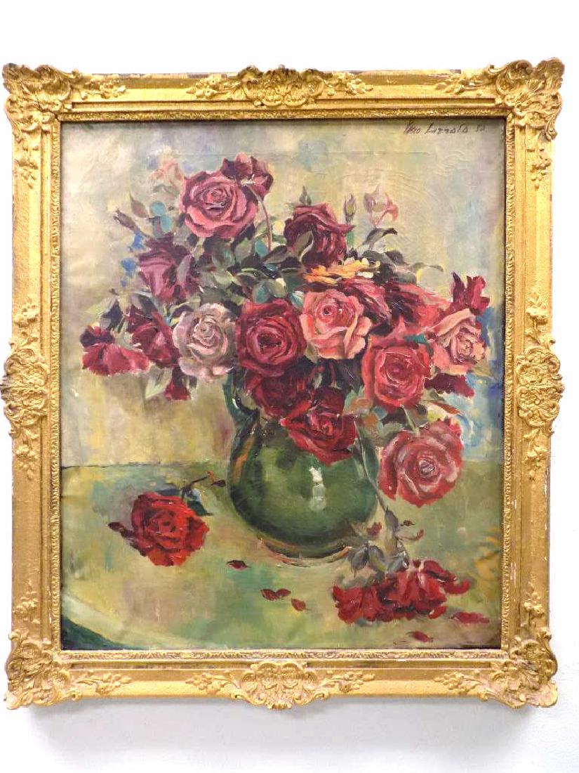 V. LAZZOLO - VASED ROSES PAINTING (1 of 2)