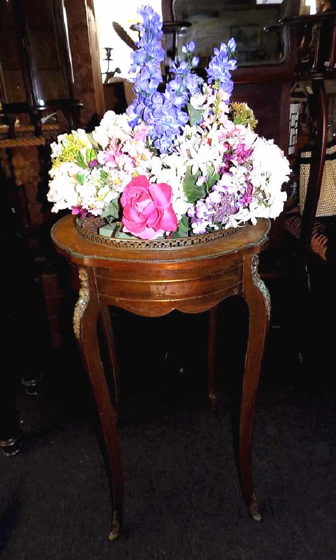 FANCY FRENCH SATIN WOOD PLANT BASIN W/ ORMOLU (1 of 4)