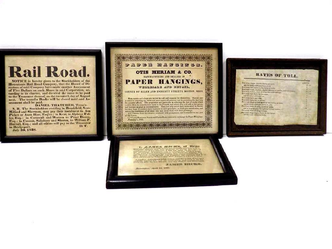 EARLY AMERICAN ADVERTISING BROADSIDES EPHEMERA LOT (1 of 4)