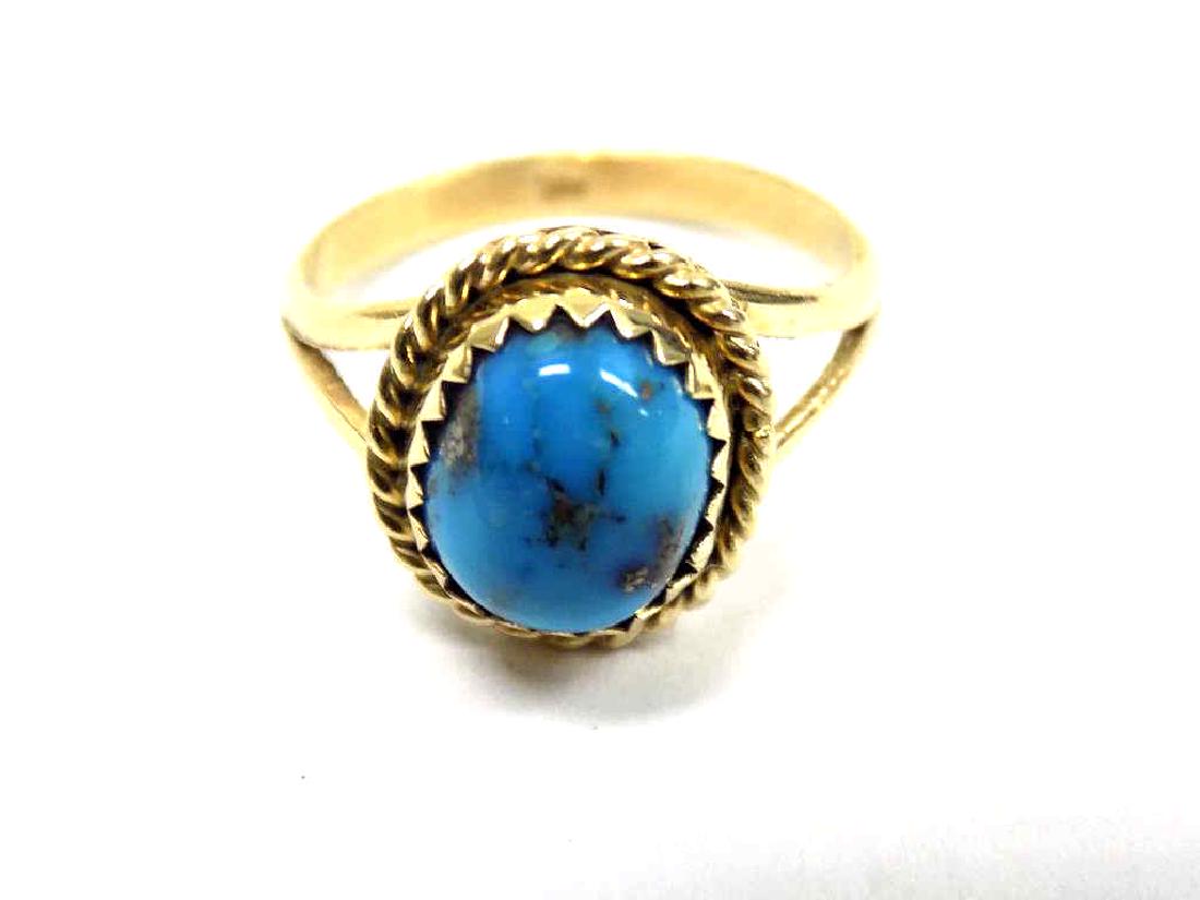 14K YELLOW GOLD & TURQUOISE RING (1 of 2)