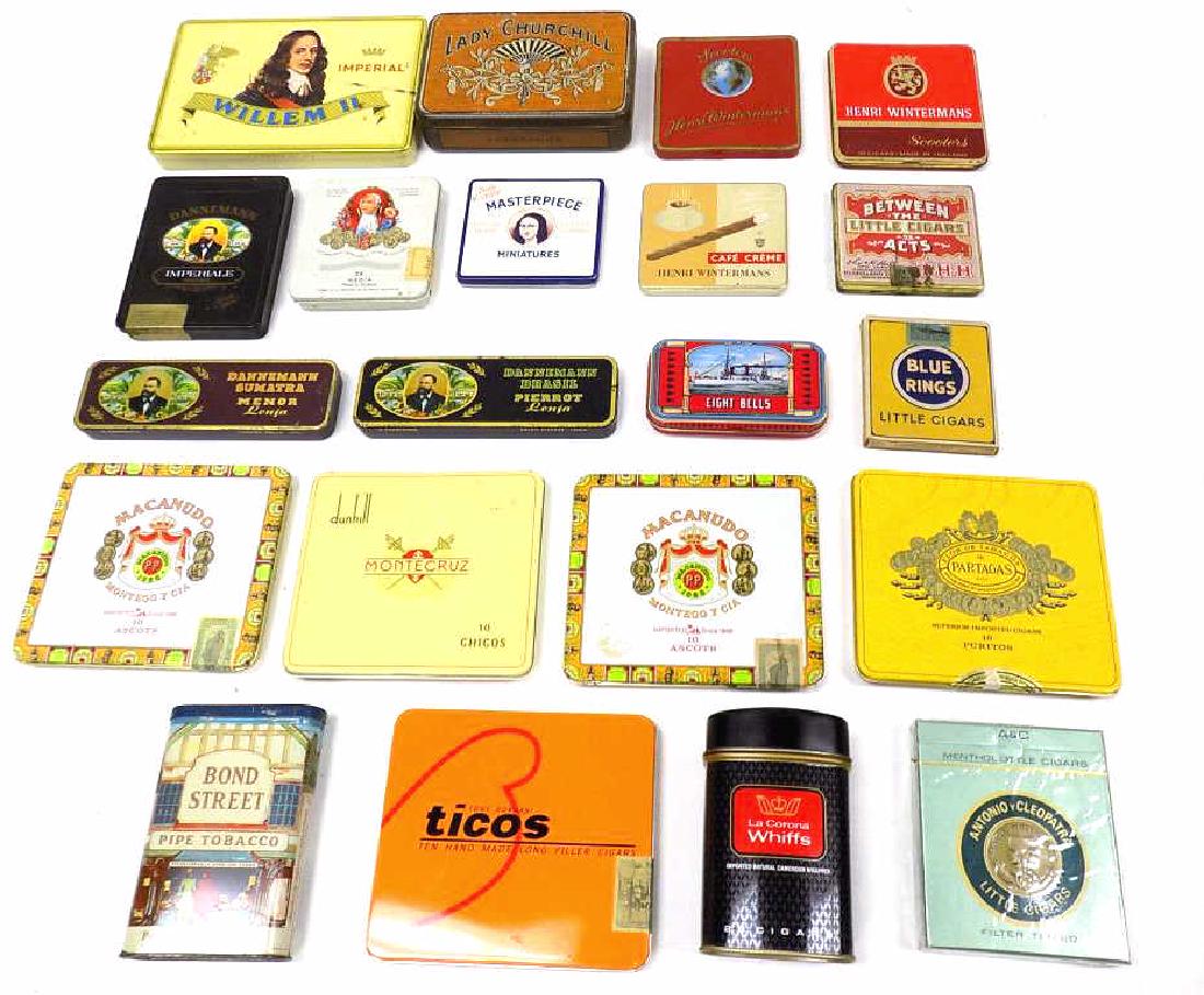 GROUP OF 20 VINTAGE TOBACCO ADVERTISING TINS (1 of 5)