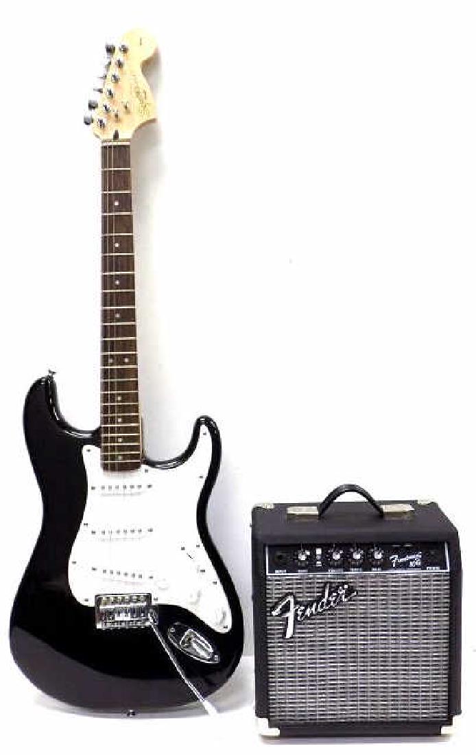 FENDER SQUIER STRATOCASTER GUITAR W/ AMPLIFIER (1 of 3)