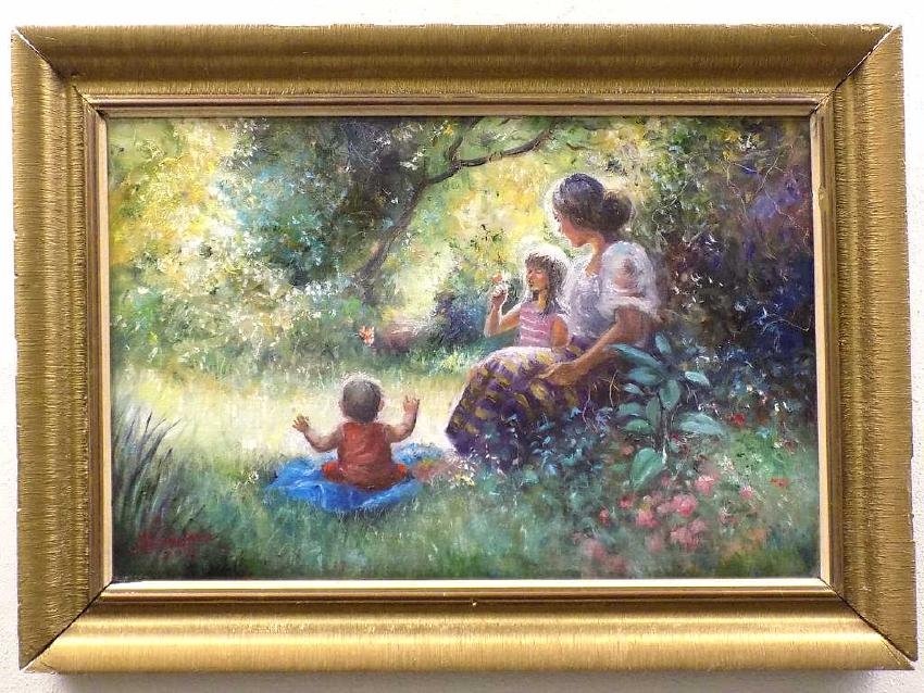 SANDARIA ? LUMINOUS MOTHER & CHILDREN PAINTING (1 of 4)