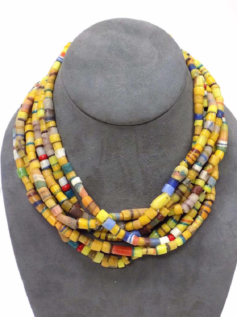 3 AFRICAN TRADE BEAD DOUBLE LENGTH NECKLACE (1 of 3)