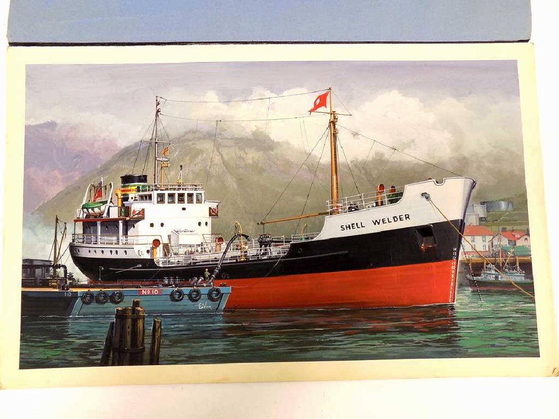 EIDSON - SHELL WELDER BOAT WATERCOLOR PAINTING (1 of 6)