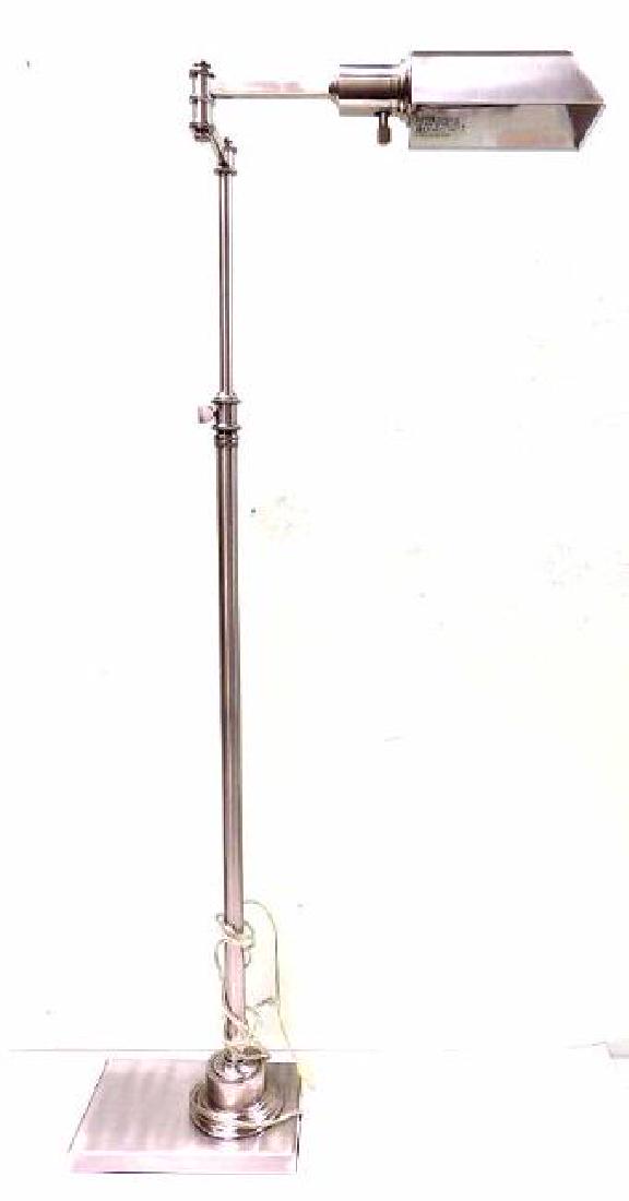 MIDCENTURY MODERN BRUSHED STEEL FLOOR LAMP (1 of 2)
