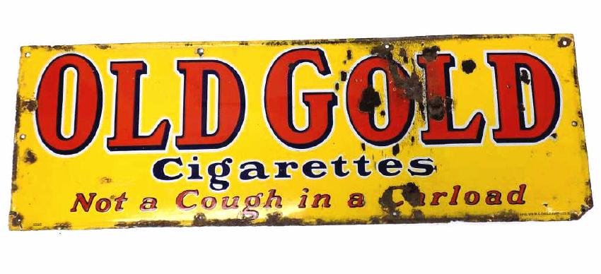 LORRILARD OLD GOLD TOBACCO PORCELAIN STORE SIGN (1 of 1)