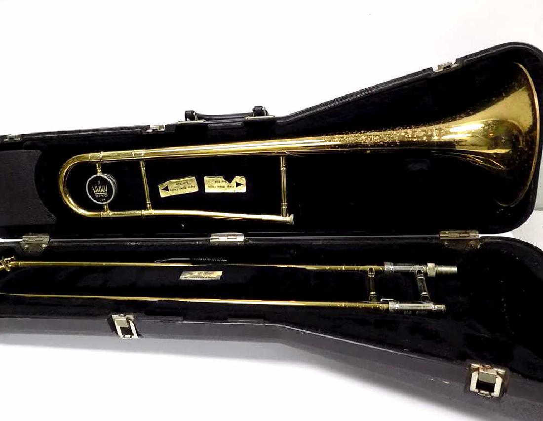 KING USA MODEL 606 BRASS TROMBONE INSTRUMENT (1 of 3)