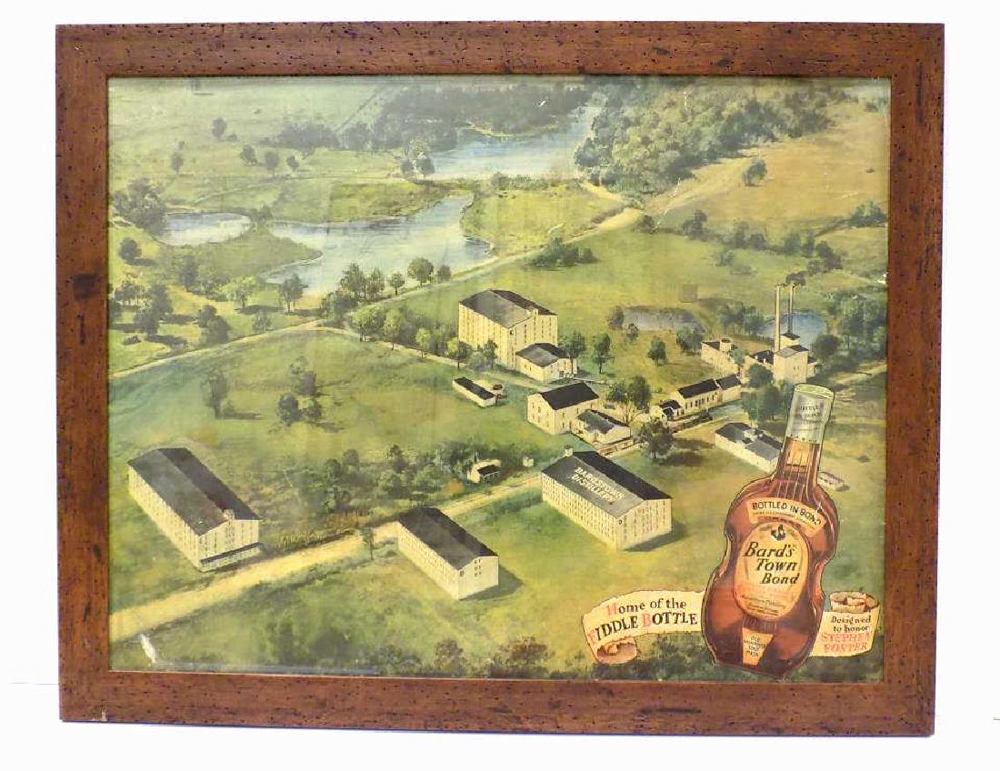 BARDS TOWN BOND WHISKEY FIDDLE BOTTLE ADVERTISMENT (1 of 3)