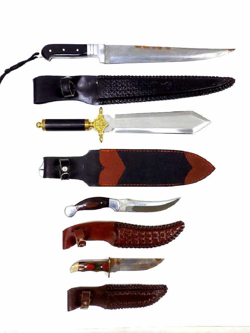 GROUP OF BIG SHEATHED KNIVES (1 of 1)