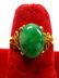 18K YELLOW GOLD & NATURAL JADE ART NOUVEAU RING - 2