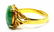 18K YELLOW GOLD & NATURAL JADE ART NOUVEAU RING - 4