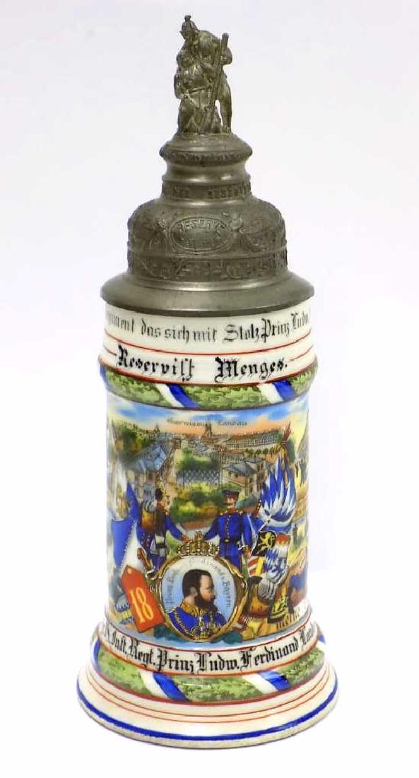 REGIMENTAL KING FERDINAND MILITARY LITHOPANE STEIN (1 of 11)