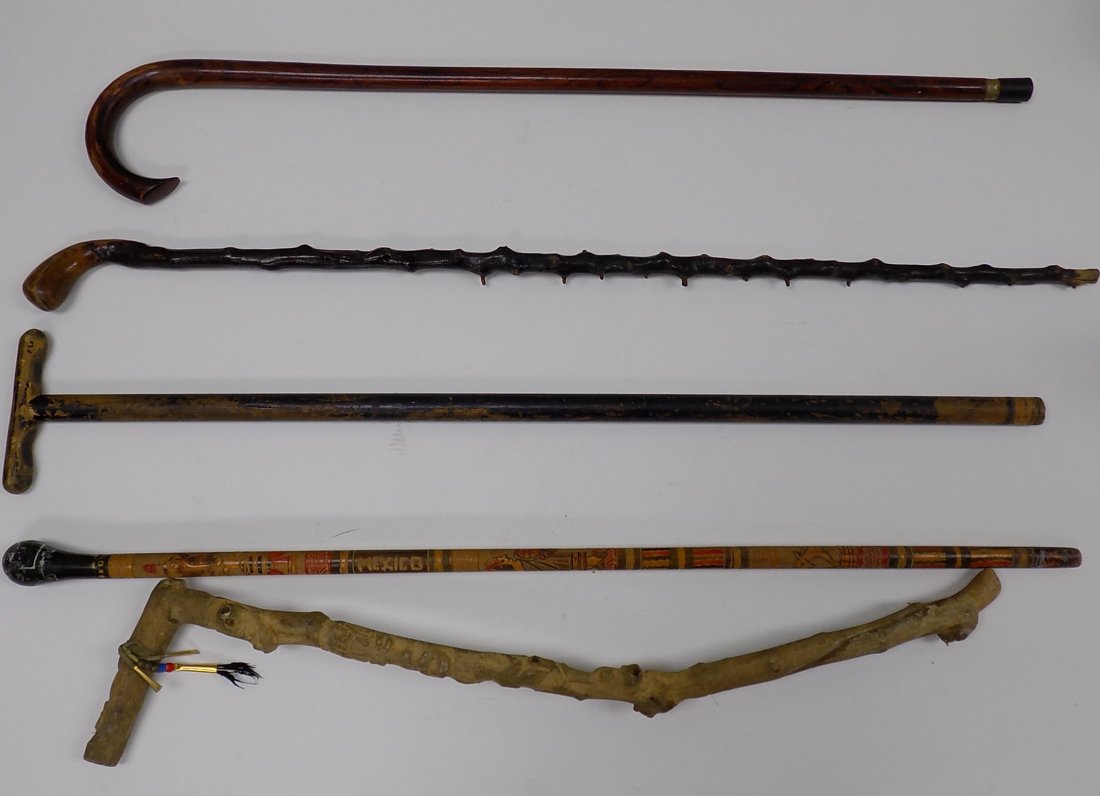 GROUP OF 5 UNUSUAL WALKING STICKS (1 of 6)