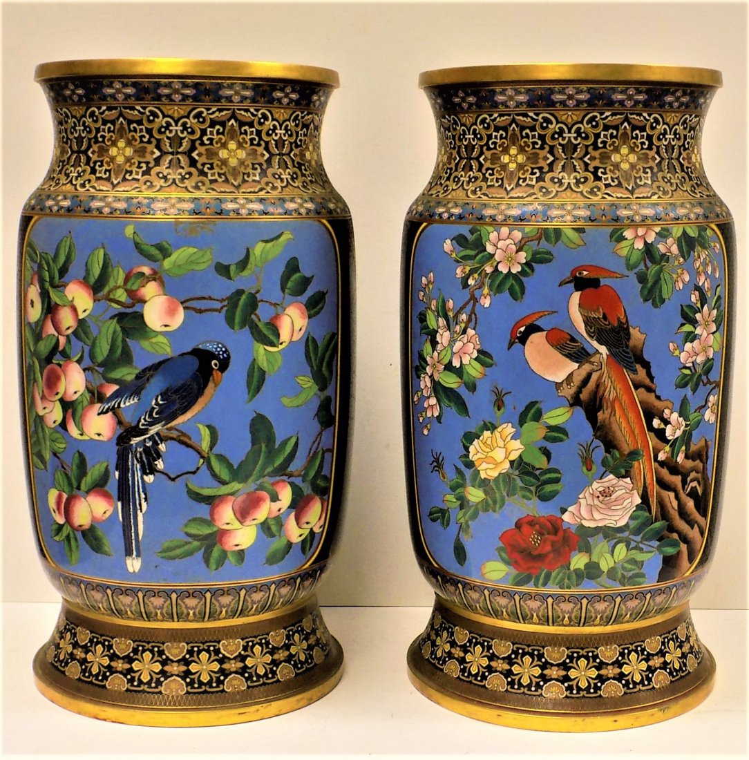 MONUMENTAL CHINESE CLOISONNE PALACE VASES (1 of 9)
