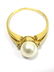 ART DECO 14K YELLOW GOLD PEARL & DIAMOND RING