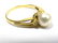 ART DECO 14K YELLOW GOLD PEARL & DIAMOND RING - 2