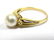 ART DECO 14K YELLOW GOLD PEARL & DIAMOND RING - 3