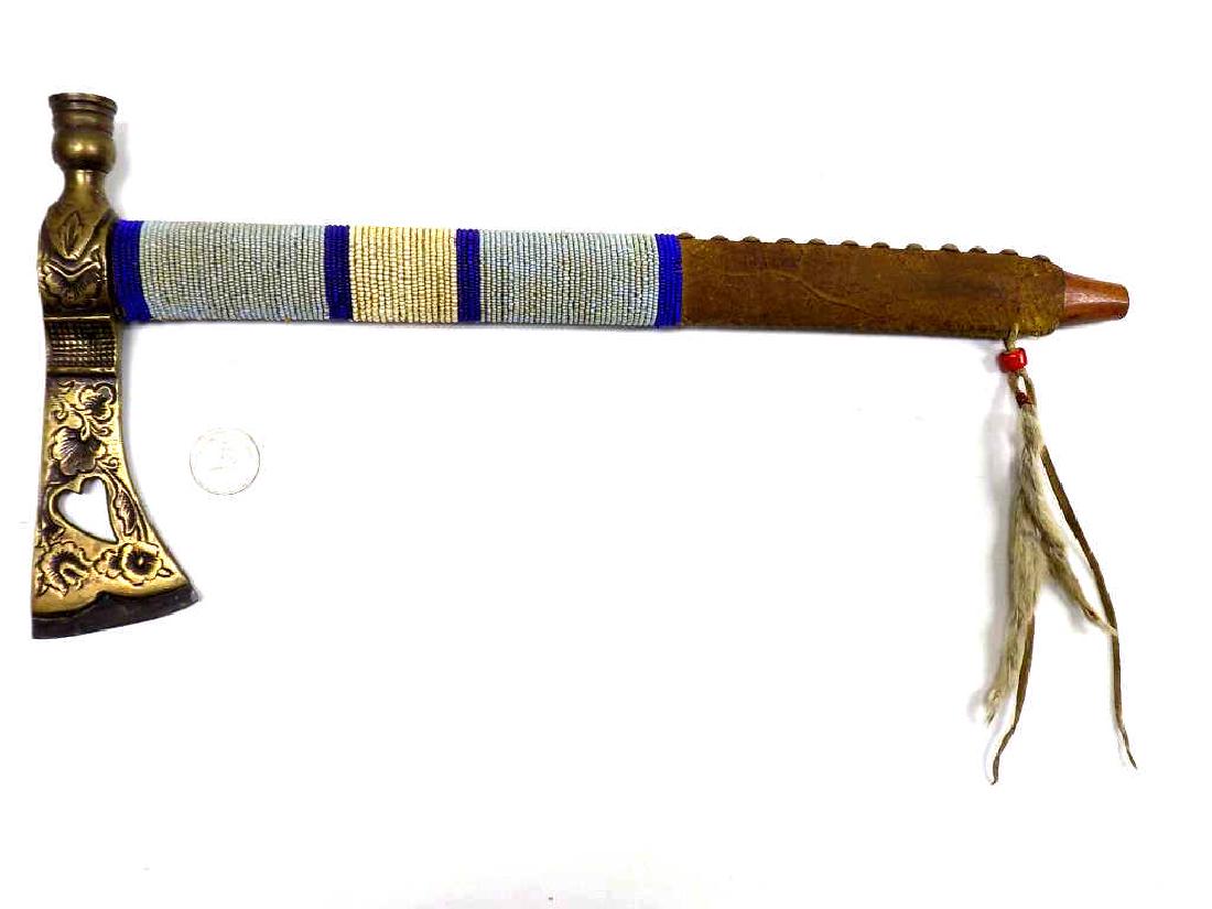 AMERICAN INDIAN TOMAHAWK TRADE AXE PEACE PIPE (1 of 3)