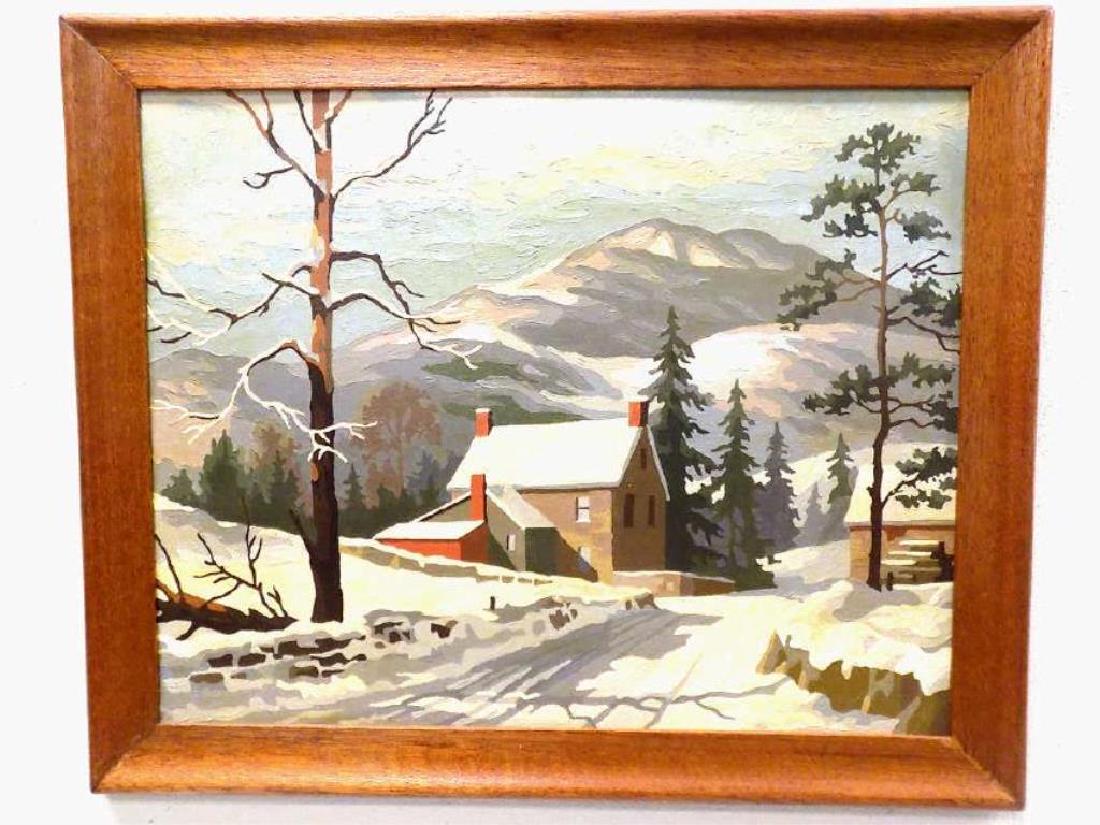 AMERICAN FOLK ART COUNTRY HOME PAINTING (1 of 1)