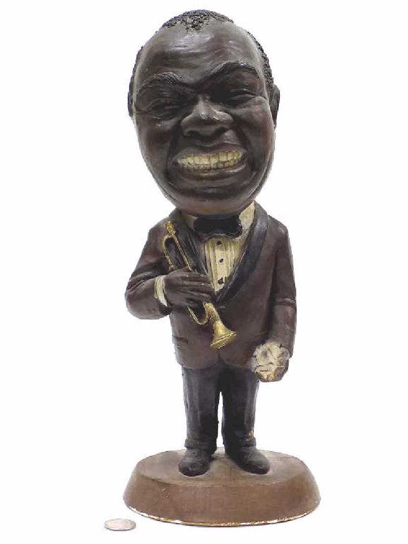 LOUIS ARMSTRONG ESCO CHALK FIGURE: Vintage Esco Louis Armstrong Plaster Chalk Figure Statue. Height 15.50"