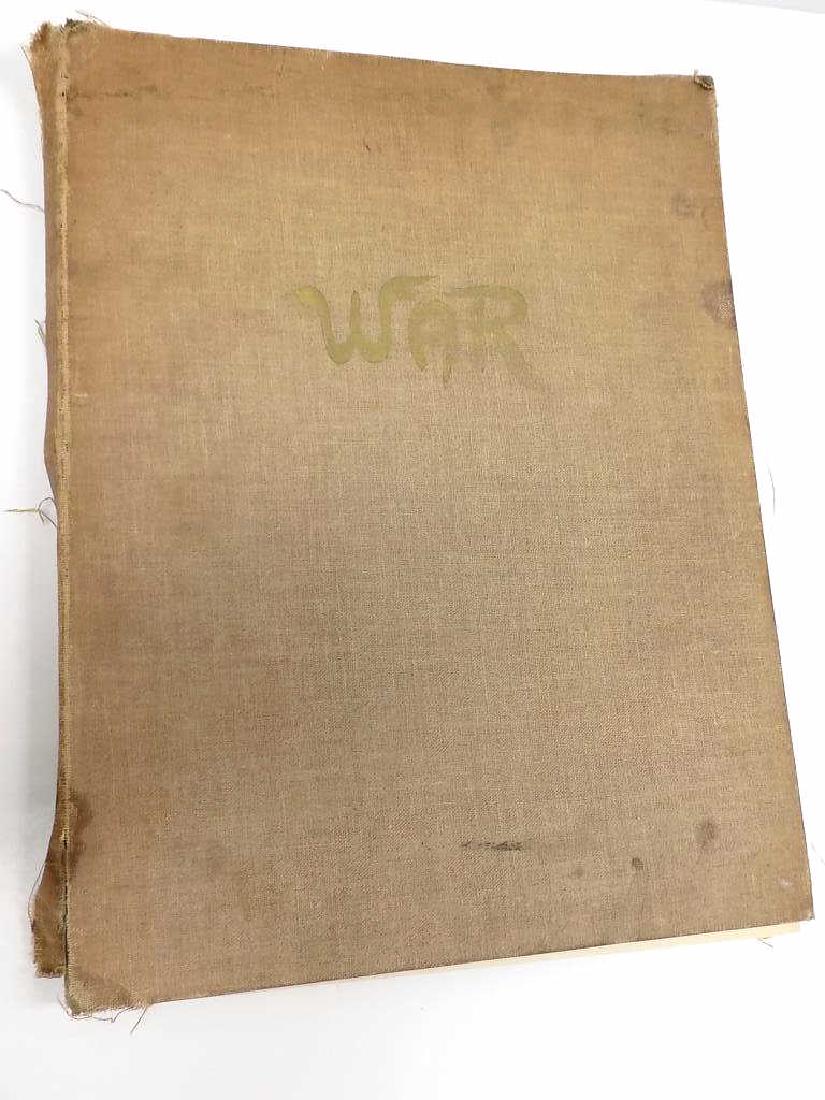 PIERRE BOURDELLE - WAR LITHOGRAPH PORTFOLIO: Pierre Bourdelle - French 1903-1966 - Albert Carman Publishing 1945 Special Artist's Edition. Signed & Numbered. Containing 46/52 Numbered Illustration Lithograph Plates. Clothbound Elephant Folio det