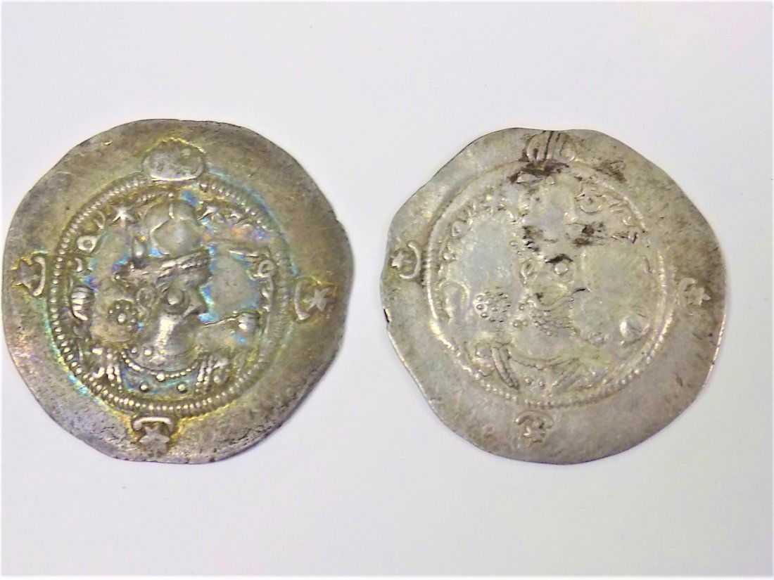 ANCIENT SASANIAN SILVER PERSIAN COINS (1 of 2)