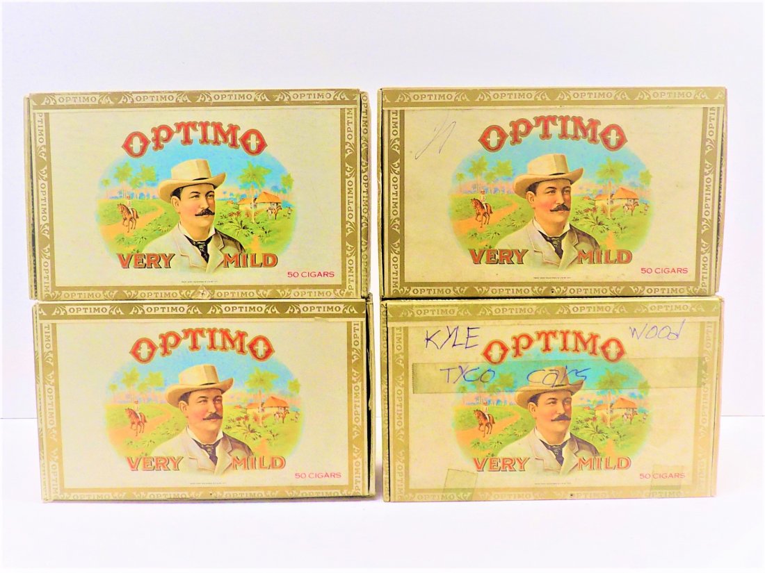 OLD OPTIMO SPORTS CIGAR TOBACCO ADVERTISING BOXES (1 of 1)