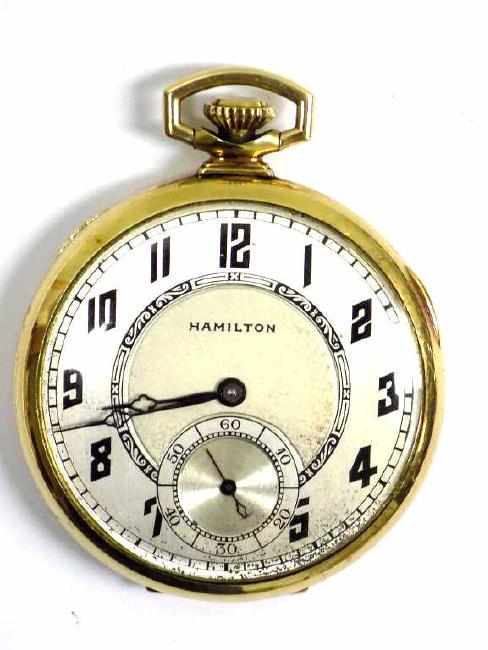 HAMILTON GOLD MODEL 912 17 JEWEL POCKET WATCH (1 of 3)