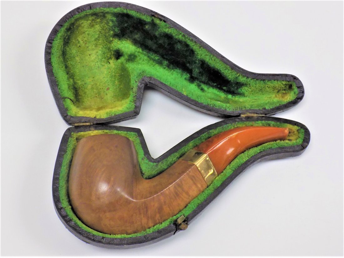 14K YELLOW GOLD WALNUT & AMBER TOBACCO PIPE Oct 26, 2019 Great