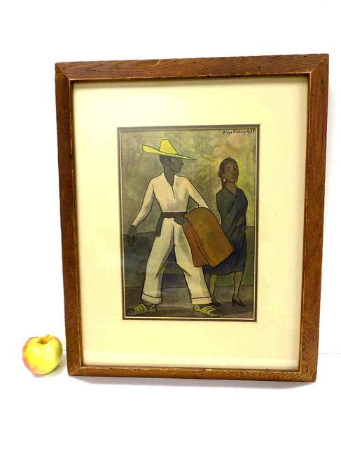 DIEGO RIVERA - FIGURES MIXED MEDIA 1937 (1 of 2)