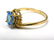 ART NOUVEAU 14K GOLD BLUE SAPPHIRE DIAMOND RING - 2