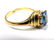 ART NOUVEAU 14K GOLD BLUE SAPPHIRE DIAMOND RING - 3