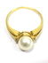 ART DECO 14K GOLD NATURAL PEARL DIAMOND RING - 2