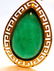 CHINESE GOLD VERMEIL JADEITE GREEN PENDANT - 2
