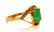 CHINESE GOLD VERMEIL GREEN JADEITE LADIES RING - 2