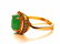 CHINESE GOLD VERMEIL GREEN JADEITE LADIES RING - 3