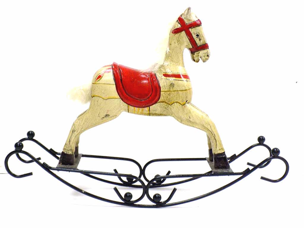 FOLK ART CARVED WOODEN TOY ROCKING HORSE (1 of 4)