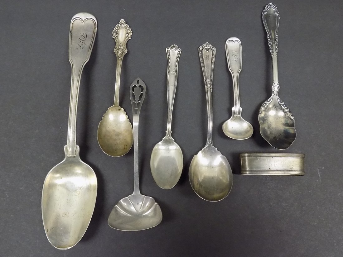 ASSORTED FANCY ANTIQUE STERLING SILVER FLATWARE (1 of 3)