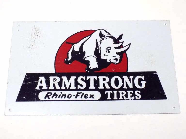 ARMSTRONG RHINO FLEX TIRES STORE ADVERTISING SIGN (1 of 1)