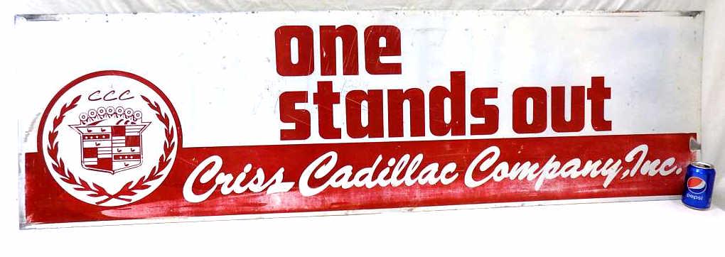 VINTAGE CADILLAC CAR DEALERSHIP ADVERTISING SIGN + (1 of 3)